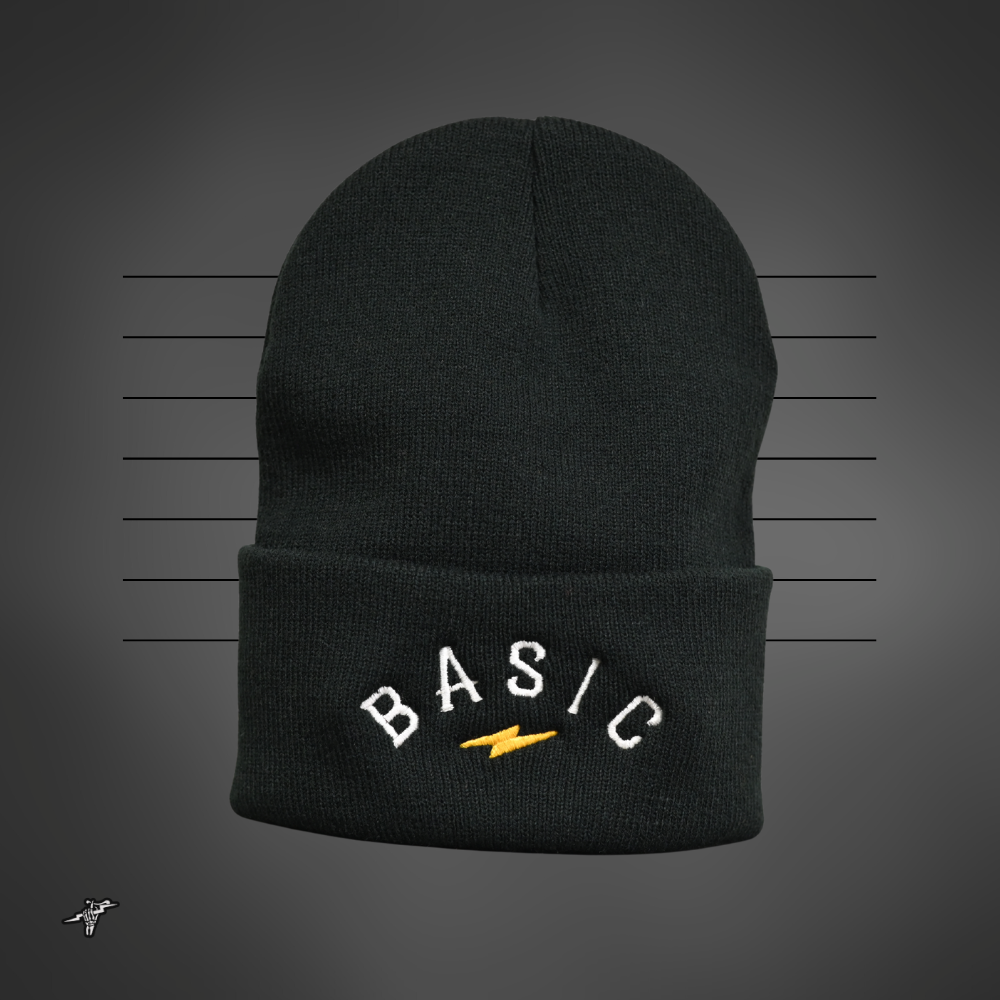Lightning Strike - Knit Beanie - Black