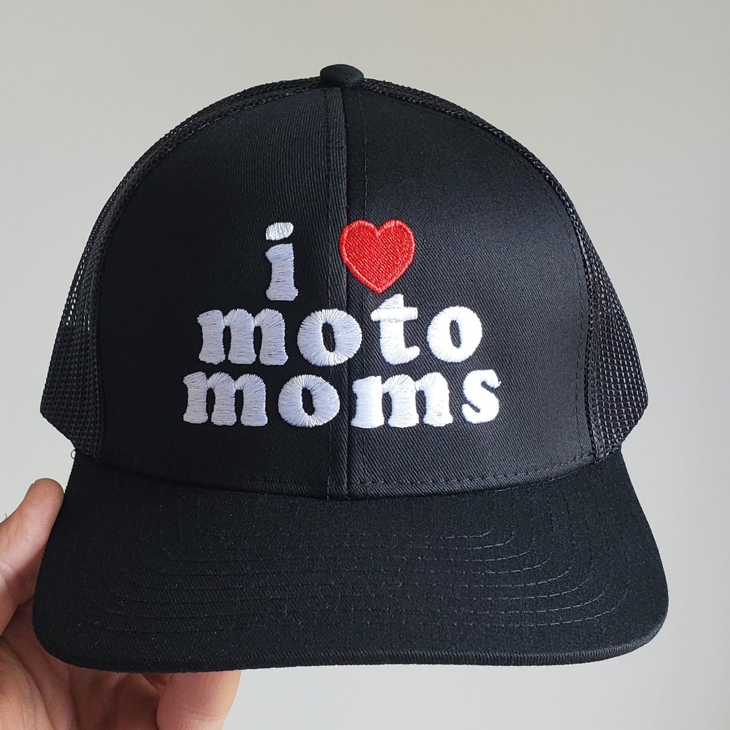 I Heart Moto Moms Trucker Mesh Snap Back