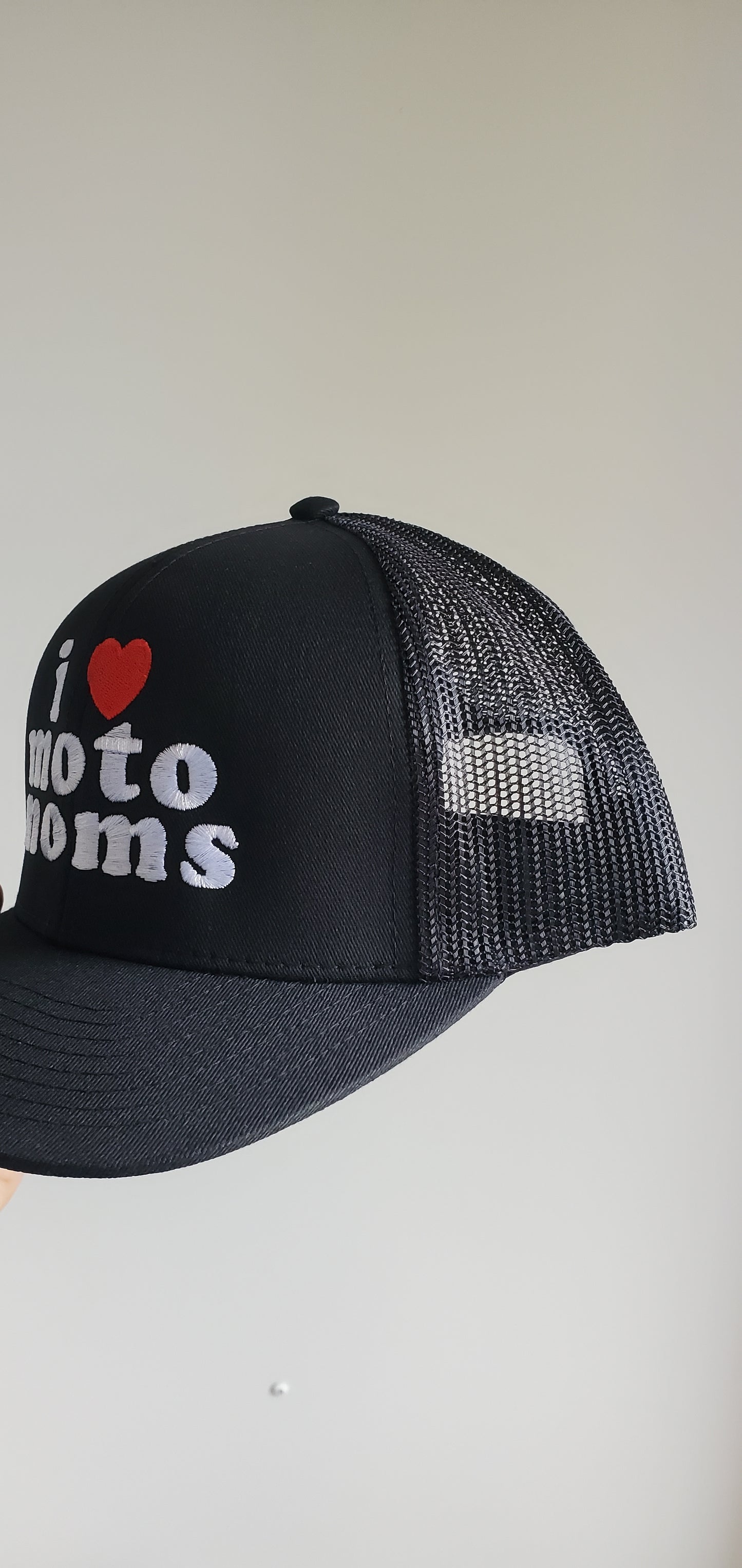 I Heart Moto Moms Trucker Mesh Snap Back