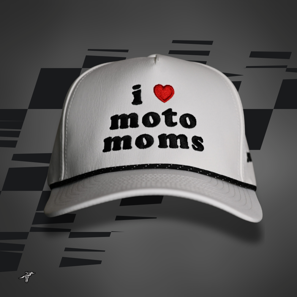 I Love Moto Moms Hat - White