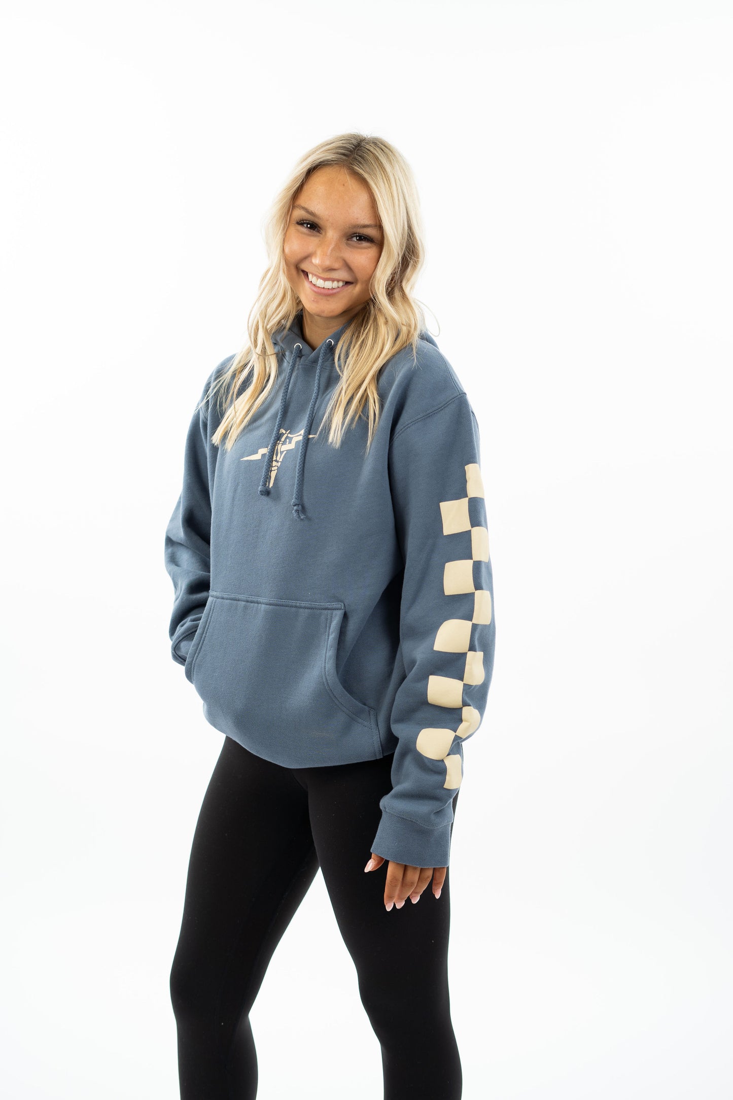 Basic 'Vertical' Heavy Weight Hoodie - Deep Blue