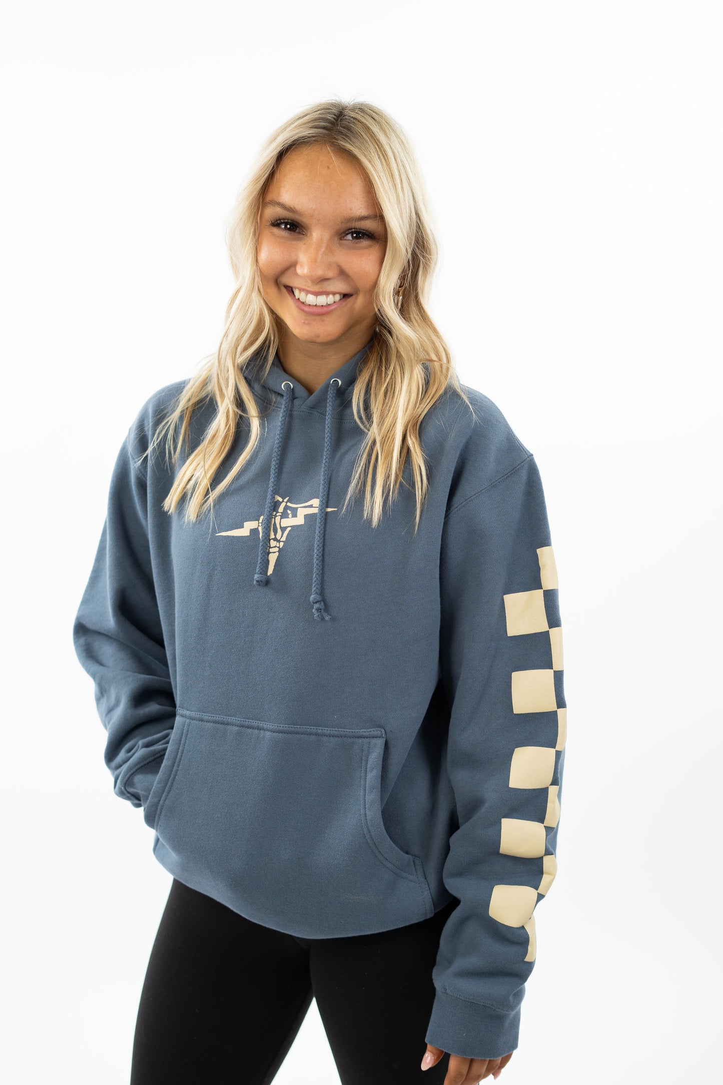 Basic 'Vertical' Heavy Weight Hoodie - Deep Blue