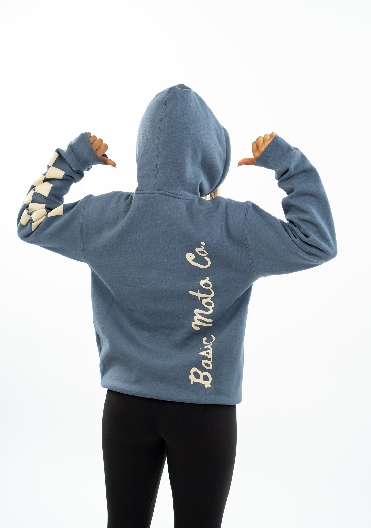 Basic 'Vertical' Heavy Weight Hoodie - Deep Blue