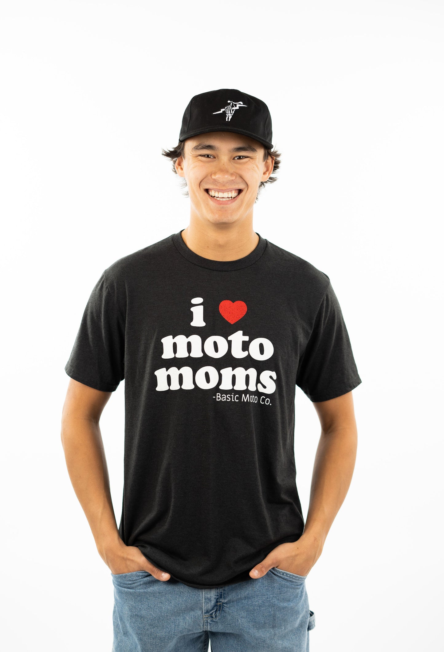 I Heart Moto Moms Black Tee