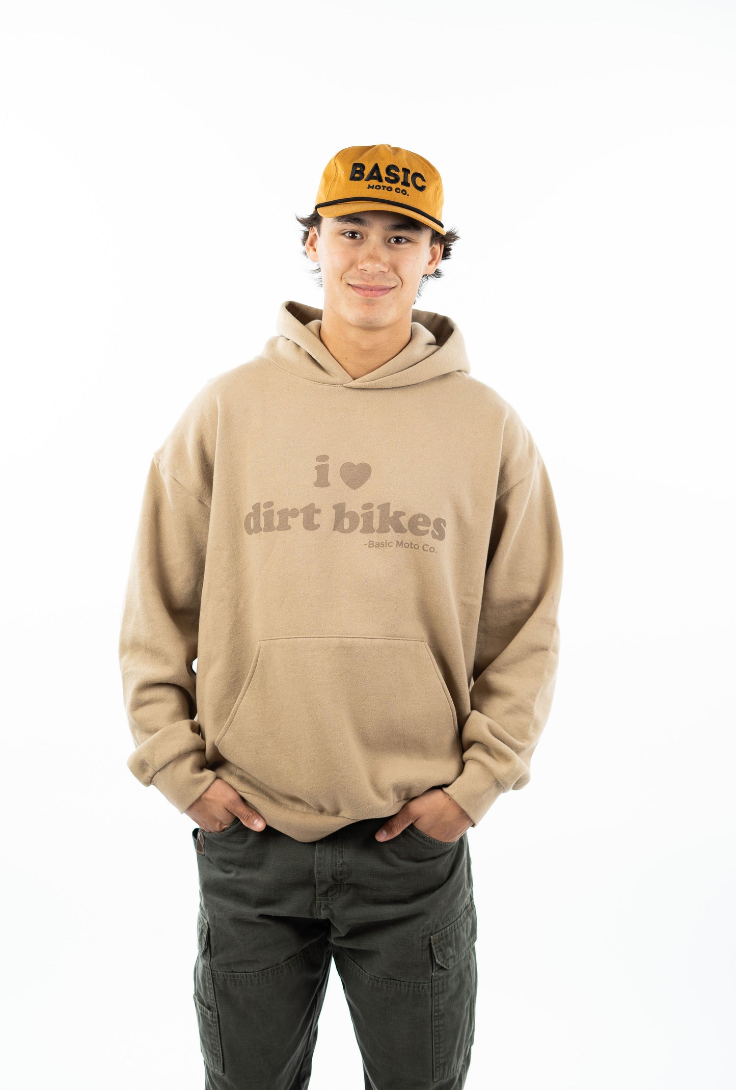 I Heart Dirt Bikes Hoodie - Tan