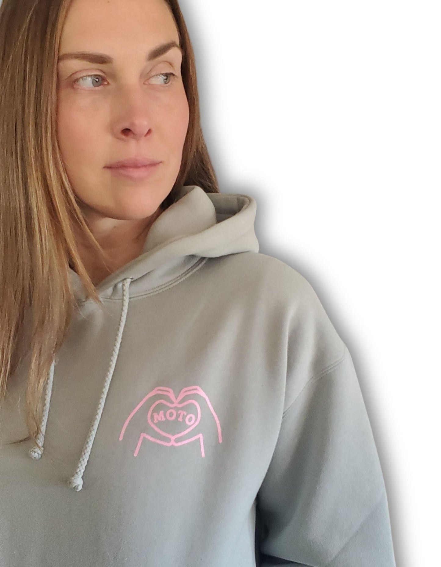 Moto Love Heavyweight Hooded Sweatshirt Sage