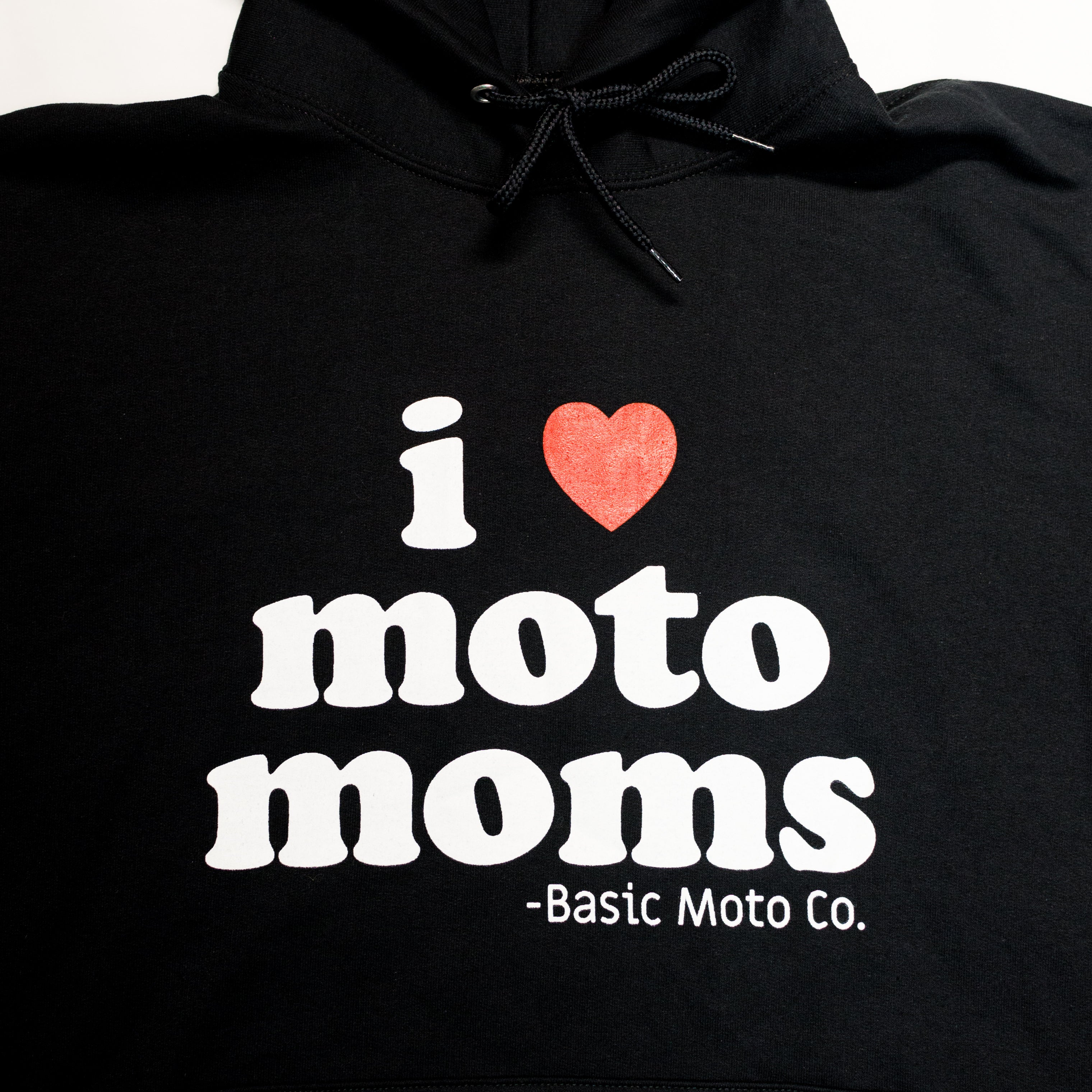 I Heart Moto Moms Black Hoodie