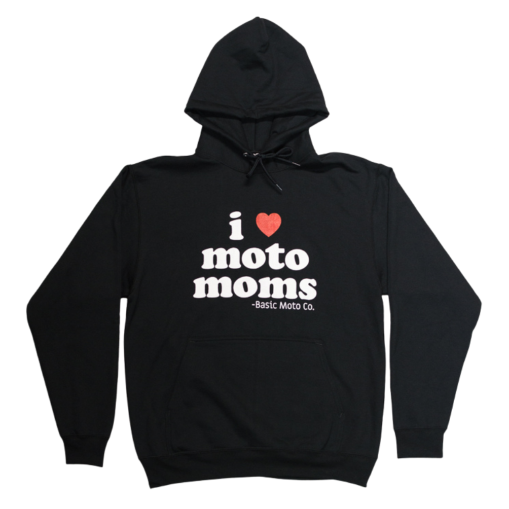 I Heart Moto Moms Black Hoodie