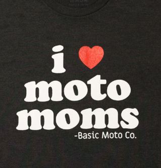 I Heart Moto Moms Black Tee