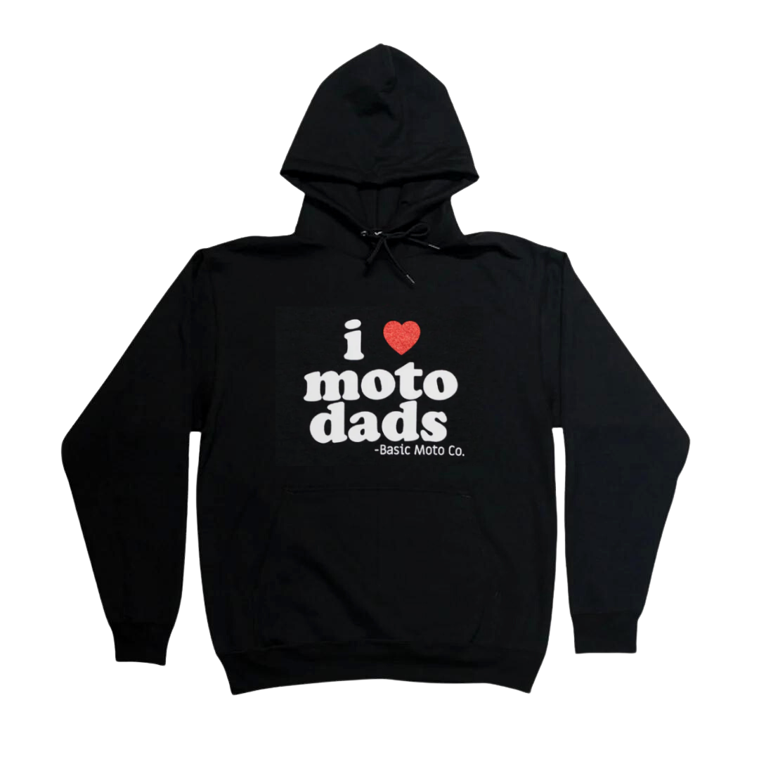 I Heart Moto Dads Black Hoodie Sweatshirt