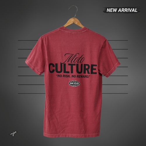 Basic Moto Culture Heavyweight Cotton T - Washed Red