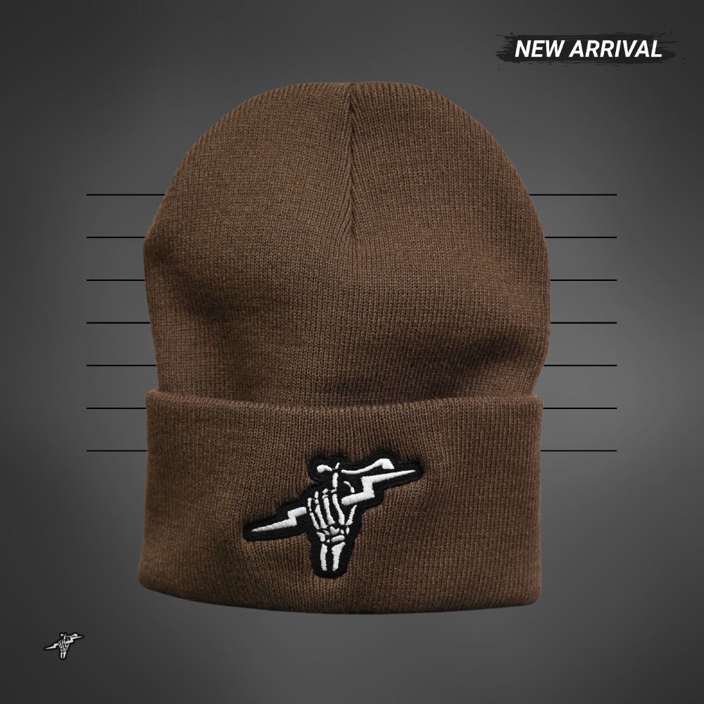 Fist of Lightning 2.0 - Knit Beanie - Brown