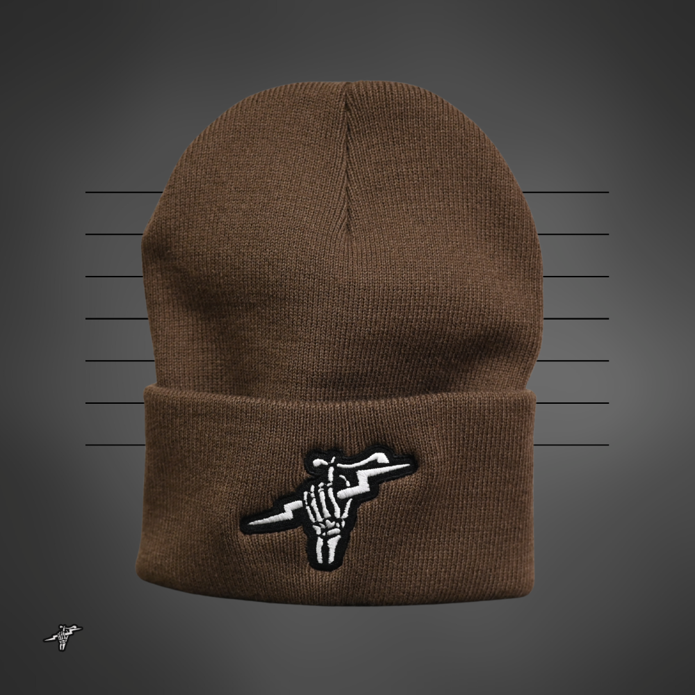Fist of Lightning 2.0 - Knit Beanie - Brown