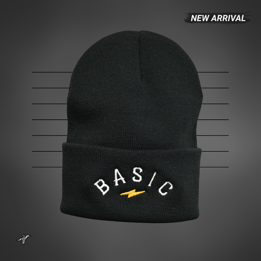 Lightning Strike - Knit Beanie - Black