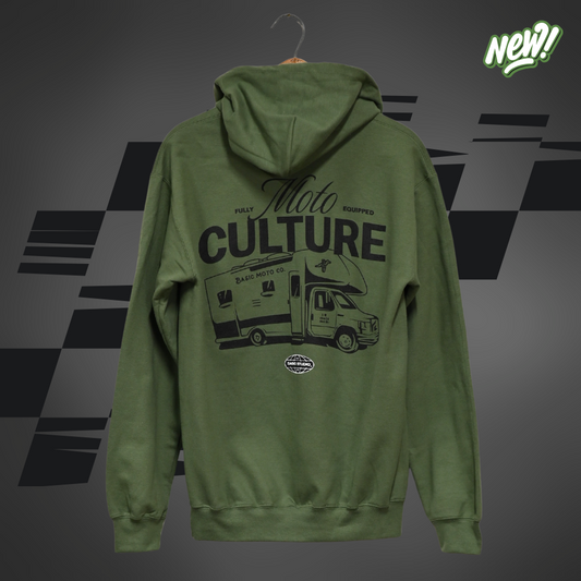 Moto Culture - RV Life - Dark Green Hoodie
