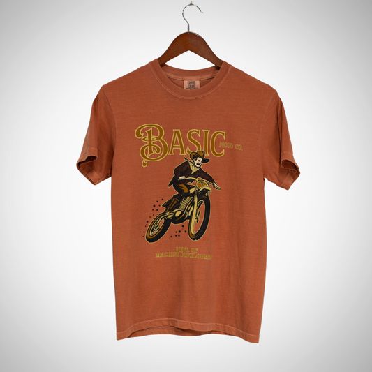 Dirt Bike Cowboy - Heavyweight Cotton T-shirt