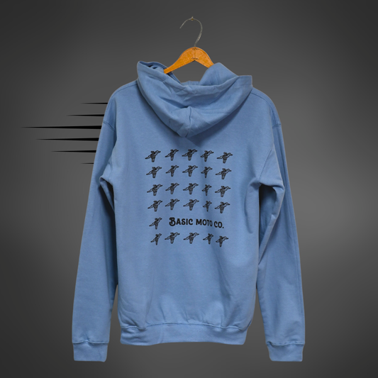 Grid Lock Hoodie Blue