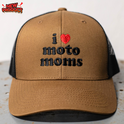I Love Moto Moms - Mesh Snap Back Hat