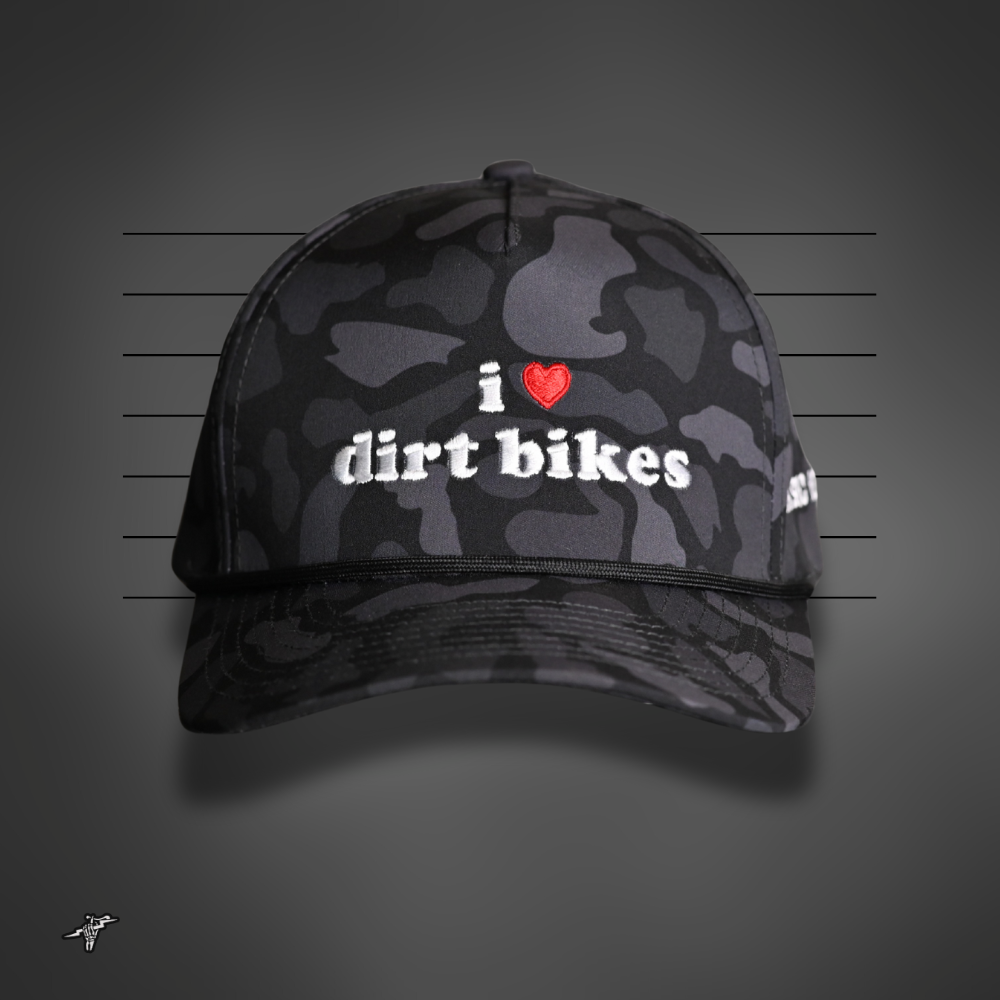 I Love Dirt Bikes Hat Dark Camo