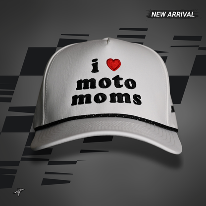 I Love Moto Moms Hat - White