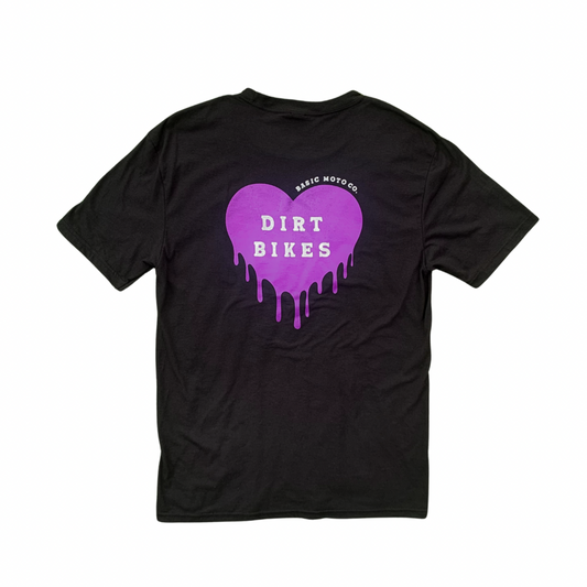 Drippy Heart Dirt Bikes Black Tee