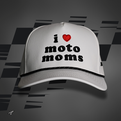 I Love Moto Moms Hat - White