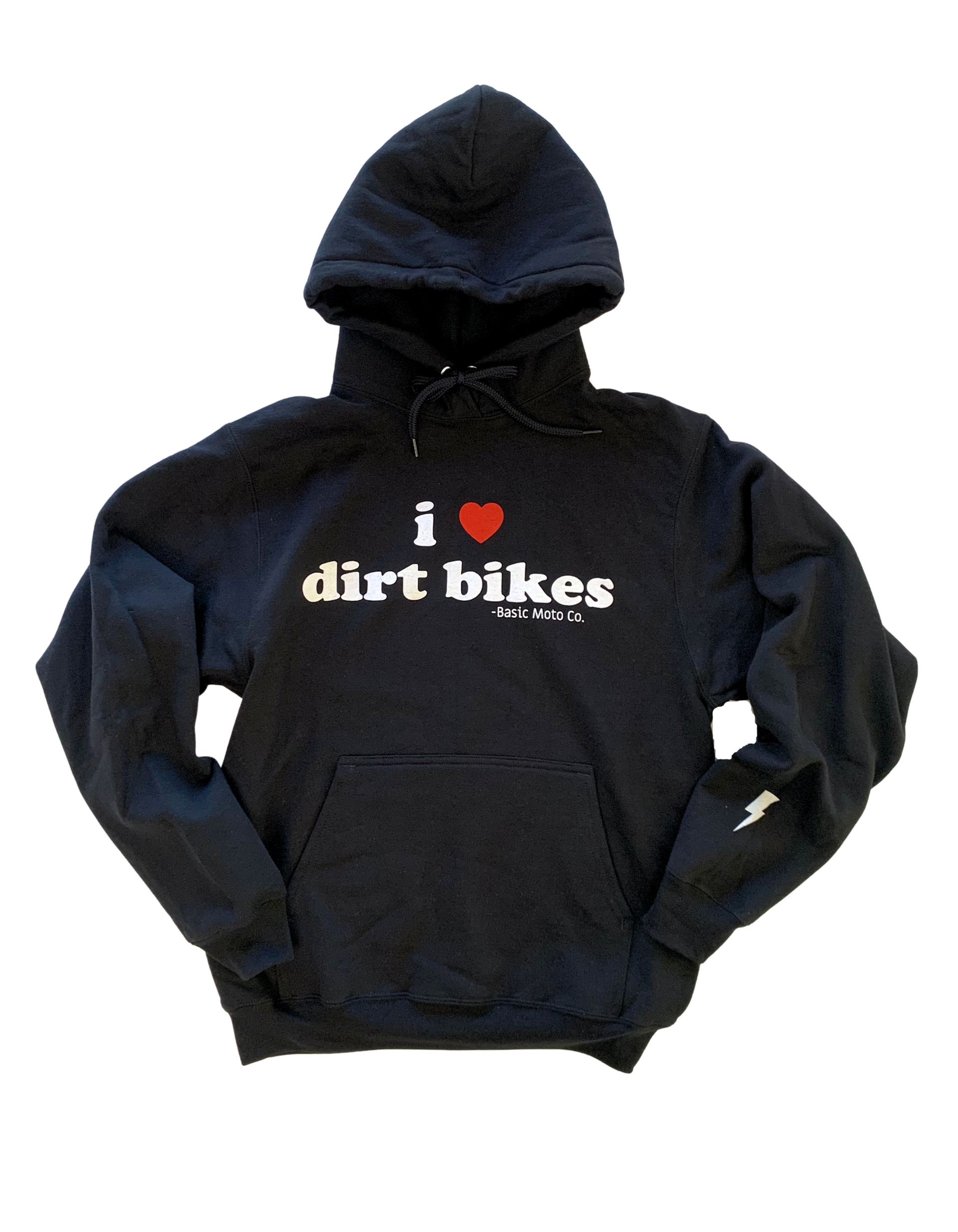I Heart Dirt Bikes - Hooded Sweatshirt - Black – basicmoto.co