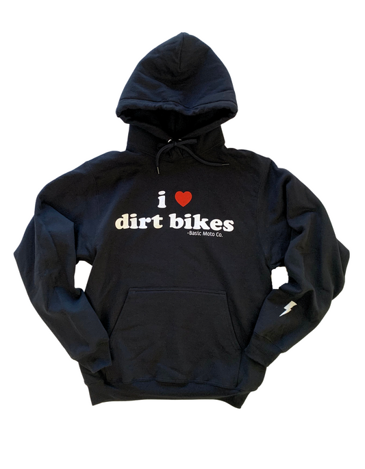 I Heart Dirt Bikes - Hooded Sweatshirt - Black