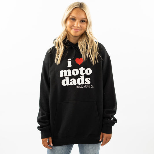 I Heart Moto Dads Black Hoodie Sweatshirt