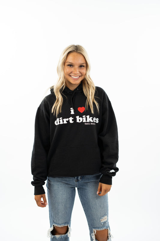 I Heart Dirt Bikes - Hooded Sweatshirt - Black