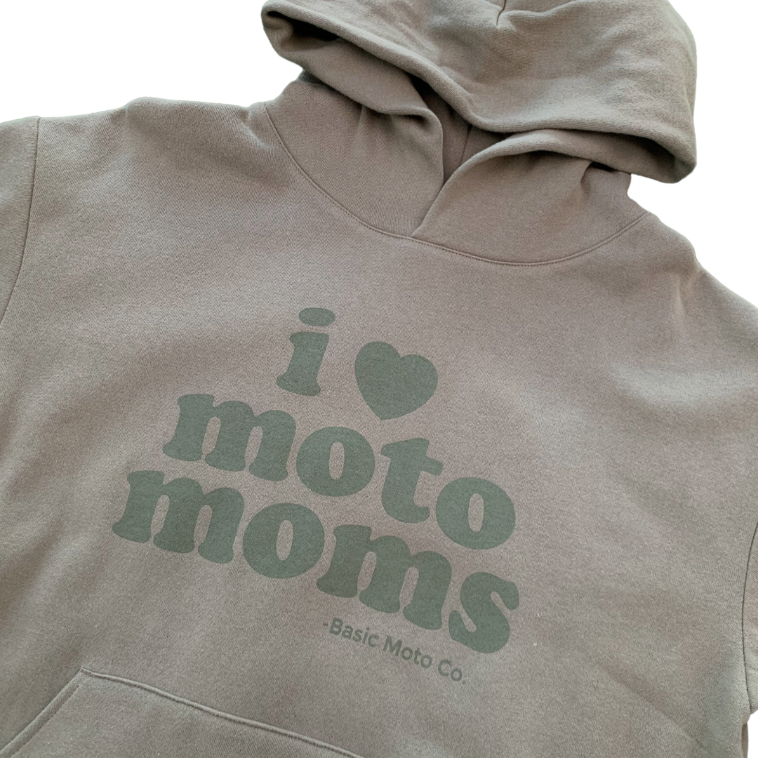 I Heart Moto Moms Hoodie - Olive