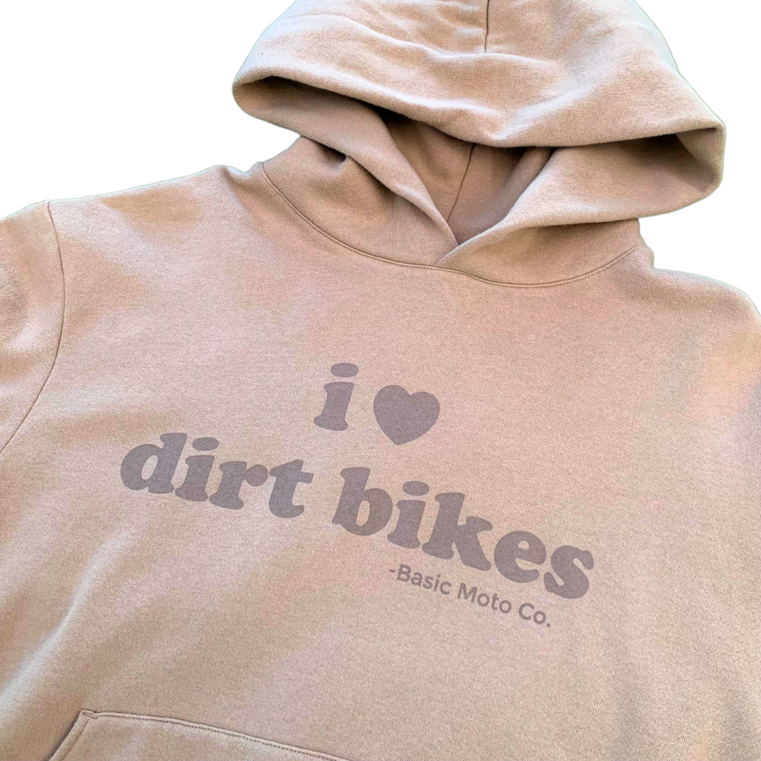 I Heart Dirt Bikes Hoodie - Tan