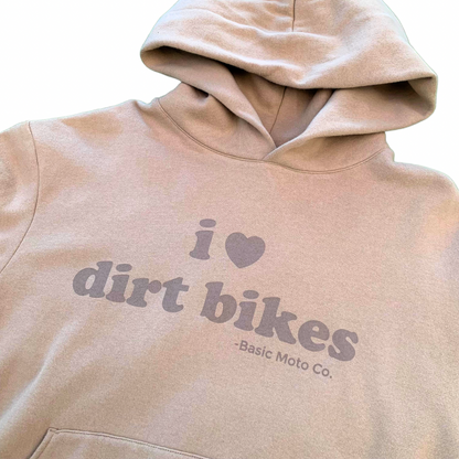 I Heart Dirt Bikes Hoodie - Tan