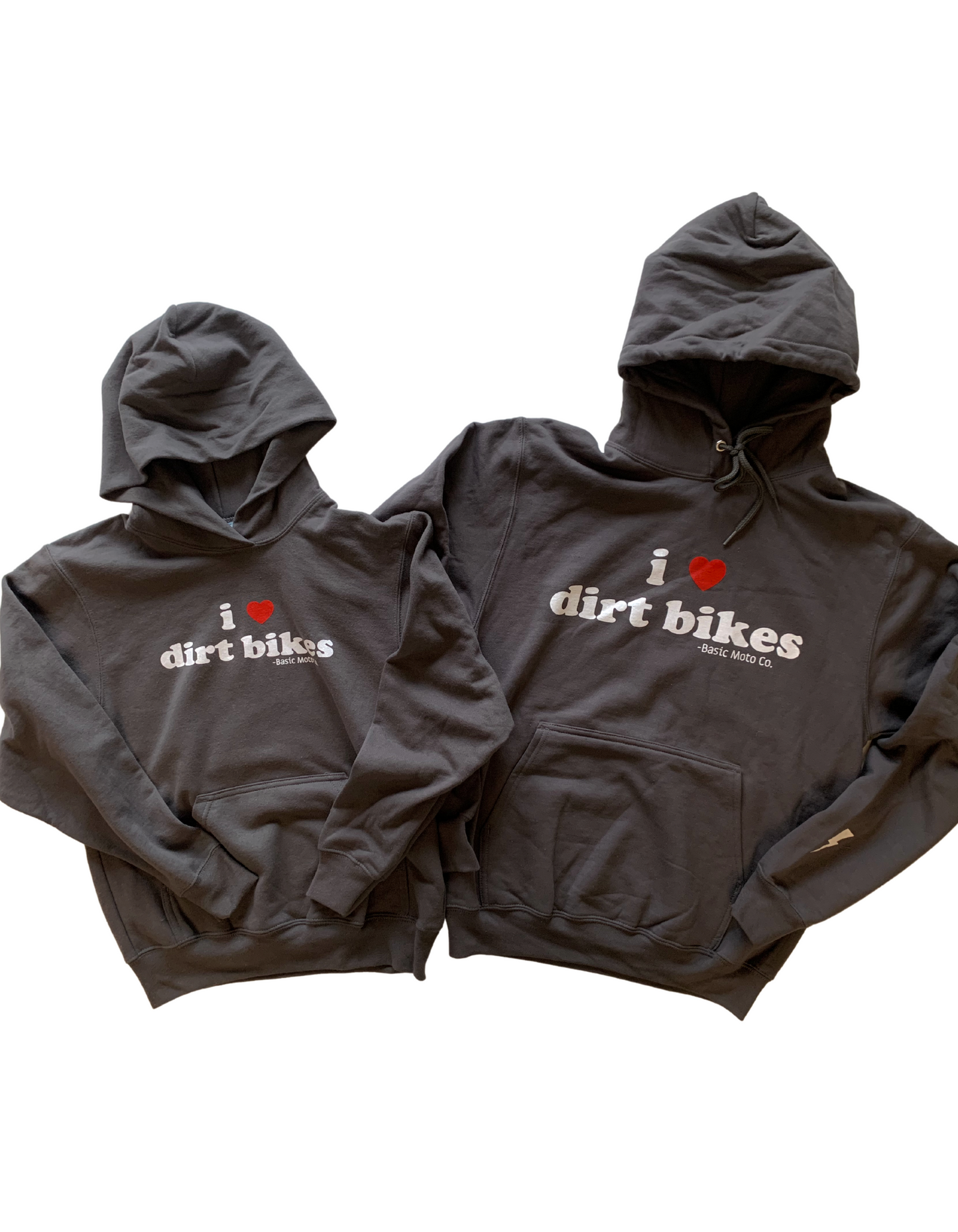 I Heart Dirt Bikes - Hooded Sweatshirt - Charcoal