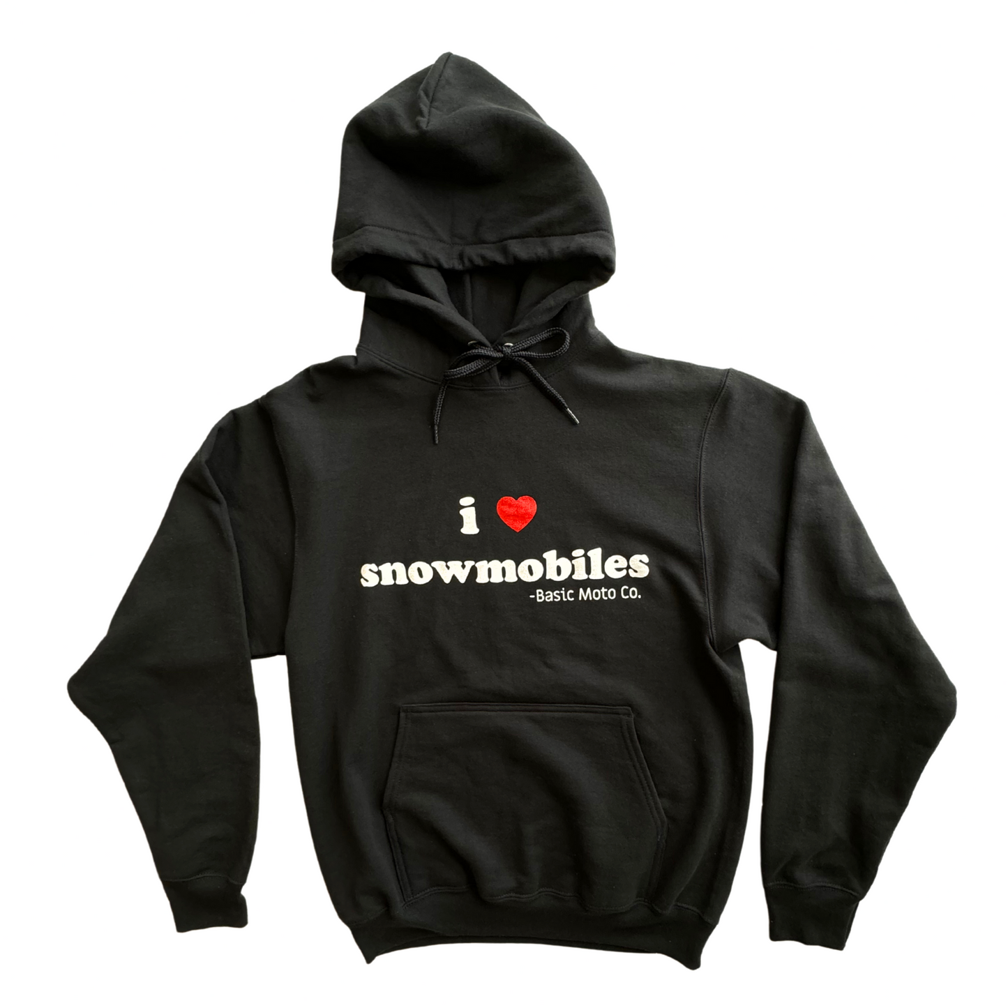 I Heart Snowmobiles- Hooded Sweatshirt - Black