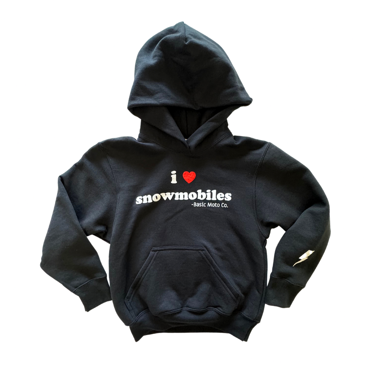 I Heart Snowmobiles- Hooded Sweatshirt - Black