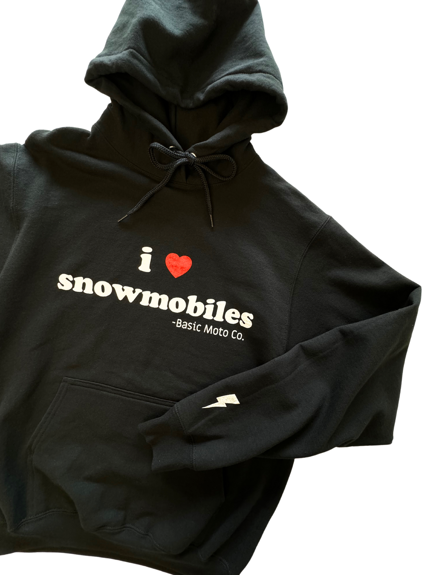 I Heart Snowmobiles- Hooded Sweatshirt - Black