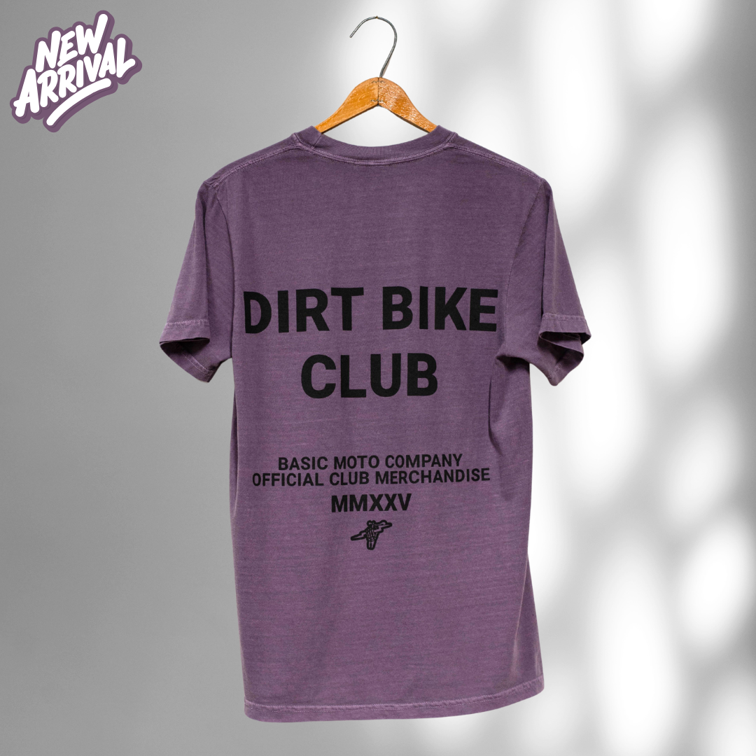Dirt Bike Club - Heavyweight Cotton T-shirt - Wine