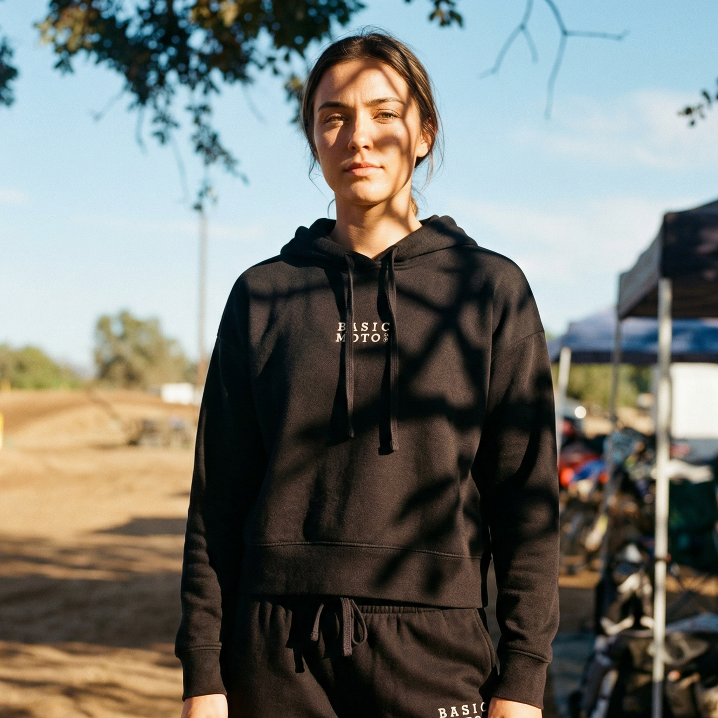 Basic Women's Crop Hoodie in Black