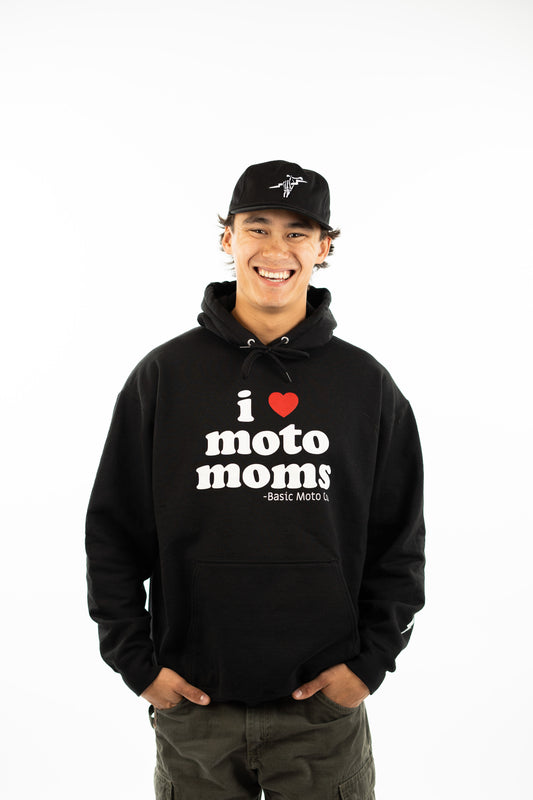 I Heart Moto Moms Black Hoodie