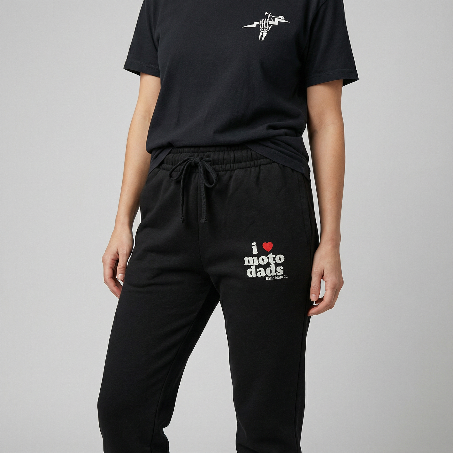 I Heart Moto Dads Sweatpants Women's Black