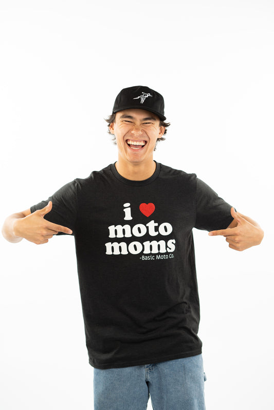 I Heart Moto Moms Black Tee