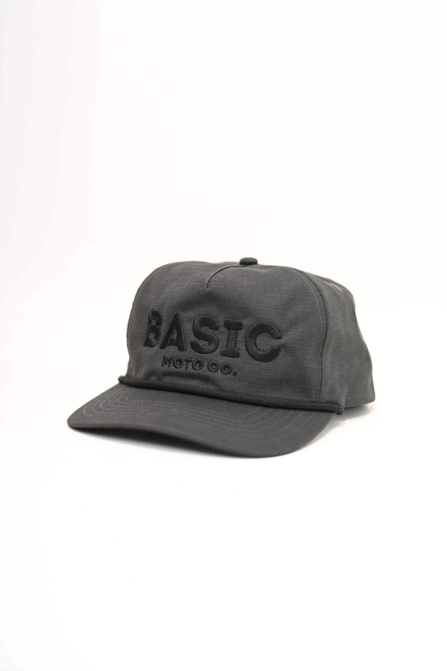 Basic Moto Co Ripstop Snapback Hat Dusty Black