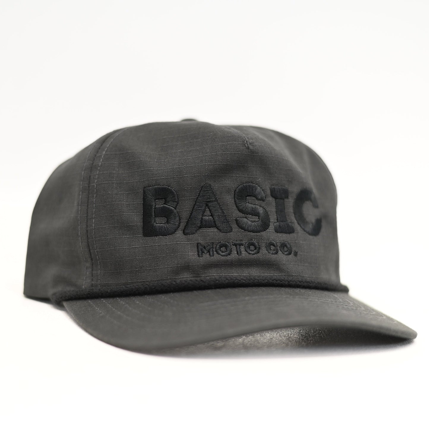 Basic Moto Co Ripstop Snapback Hat Dusty Black