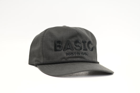 Basic Moto Co Ripstop Snapback Hat Dusty Black