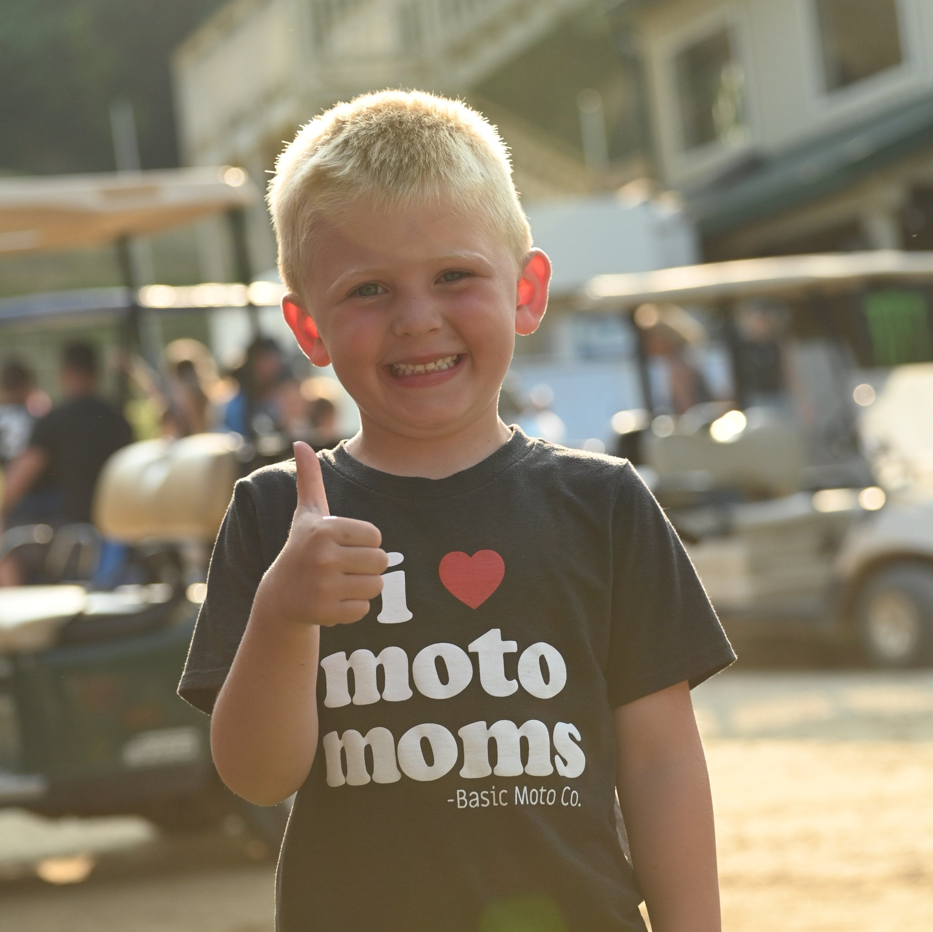 I Heart Moto Moms Black Tee