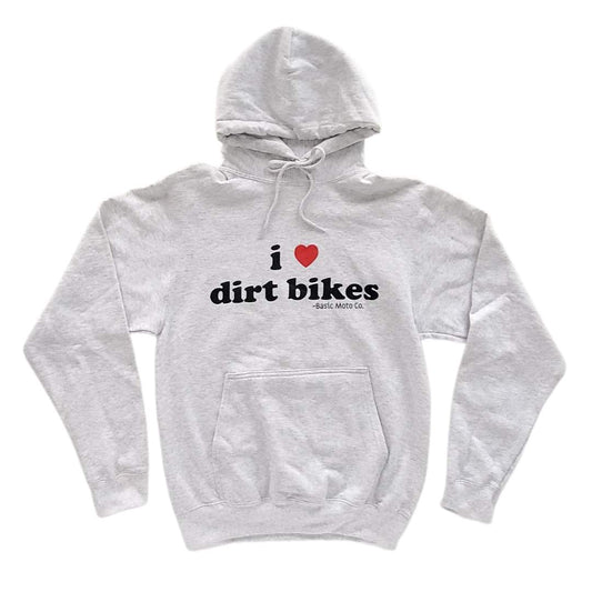 I Heart Dirt Bikes - Hooded Sweatshirt - Light Gray