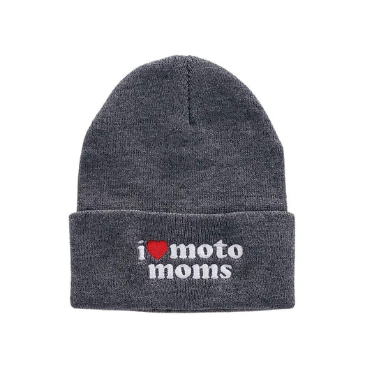I Heart Moto Moms - Knit Beanie - Gray
