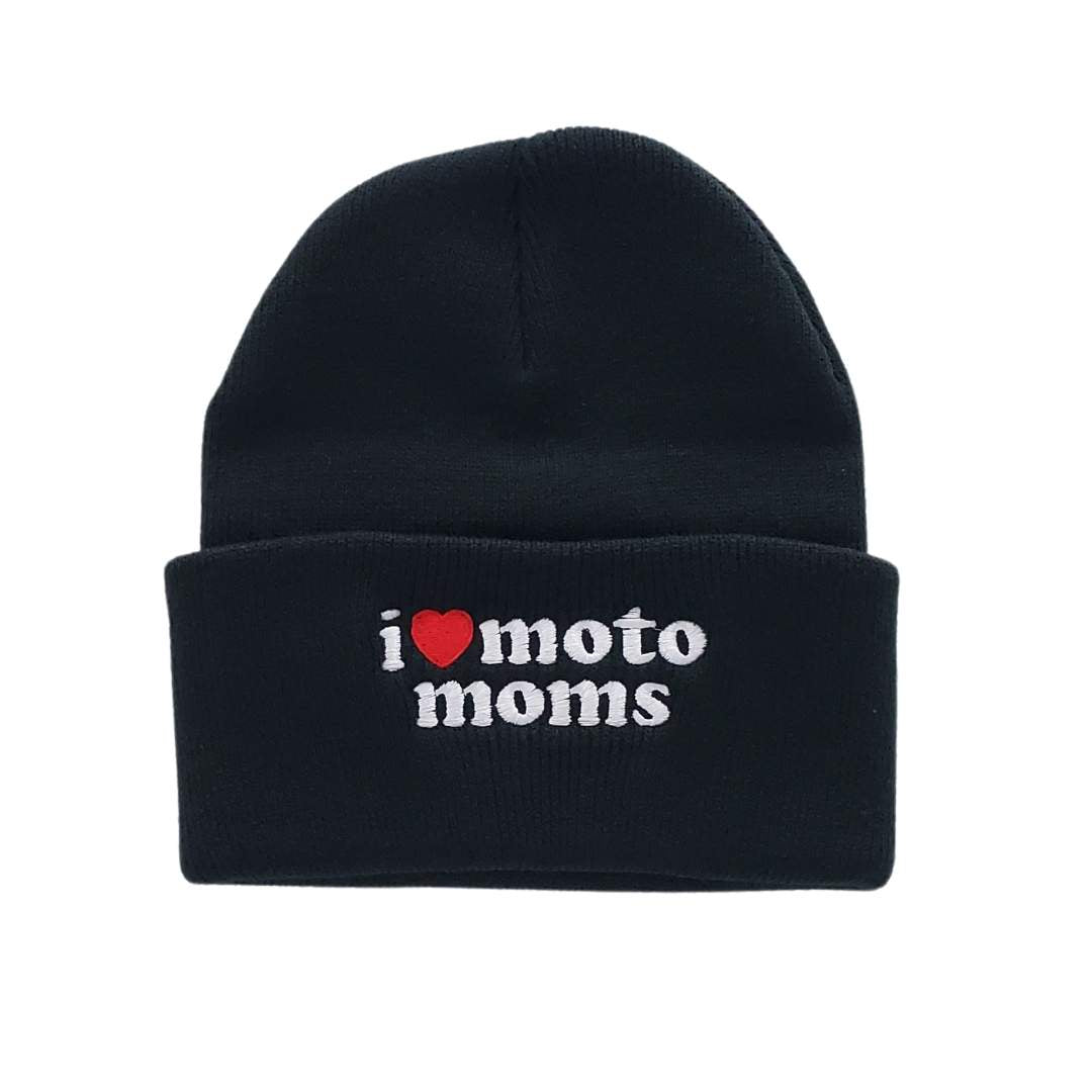 I Heart Moto Moms Knit Beanie - Black
