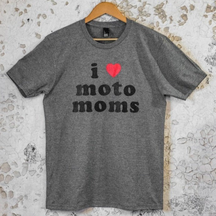 I Heart Moto Moms Gray Tee